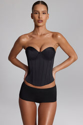 Slinky Jersey Low-Rise Hot Pants in Black