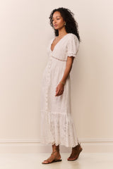 Tarragon Cotton Bandana Eyelet Midi Dress