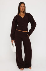 Kassandra Knit Pants Chocolate