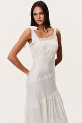Andresy Silk Asymmetrical Maxi Dress