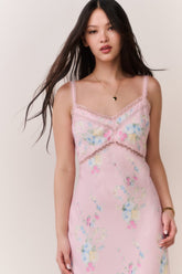 Annabeth Satin Floral Maxi Slip Dress