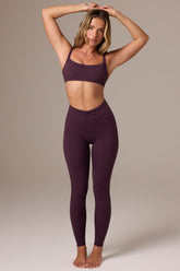 Soft Active Ruched Leggings in Plum