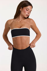 Soft Active Bandeau Sports Bra in Black