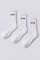 Ribbed Half-Crew 3-Pack Socks in White Pink