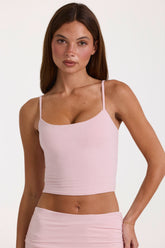 Modal Cropped Tank Top in Blush
