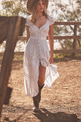 Aurela Floral Cotton Midi Dress