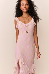 Roseline Floral Chiffon Maxi Dress