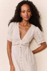 Tarragon Cotton Bandana Eyelet Midi Dress