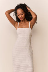 Verna Lace Stripe Midi Dress