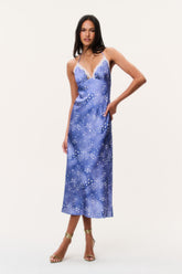 Evania Star Print Midi Slip Dress