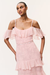 Laelia Floral Chiffon Ruffle Dress