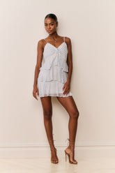 Marlia Striped Chiffon Mini Dress