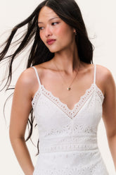 Peppy Eyelet Cotton Mini Dress