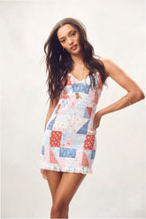 Solier Patchwork Print Mini Dress