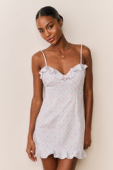 Stephania Floral Cotton Mini Dress