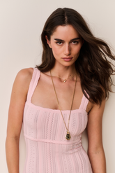 Tabatha Stretch Pointelle Mini Dress - PEACH SORBET