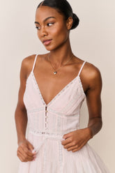 Zirelle Pink Cotton Lace-Trimmed Mini Dress