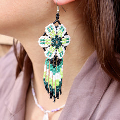 Beaded Earrings - Flowers