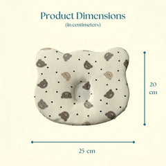 Happy Matty Bear Print Cloud Head Pillow Size Guide – 25 cm Width × 20 cm Height