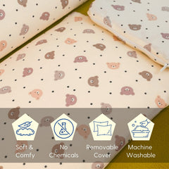 Soft & Machine Washable Bear Print Cuddle Bloster Pillow