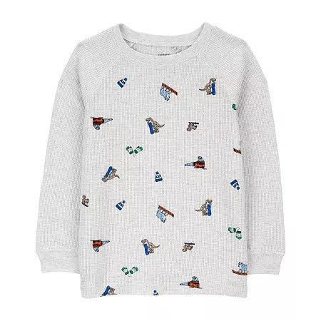 Carter's Toddler Boys Winter Animal-Print Thermal Long-Sleeve T-Shirt