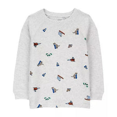 Carter's Toddler Boys Winter Animal-Print Thermal Long-Sleeve T-Shirt