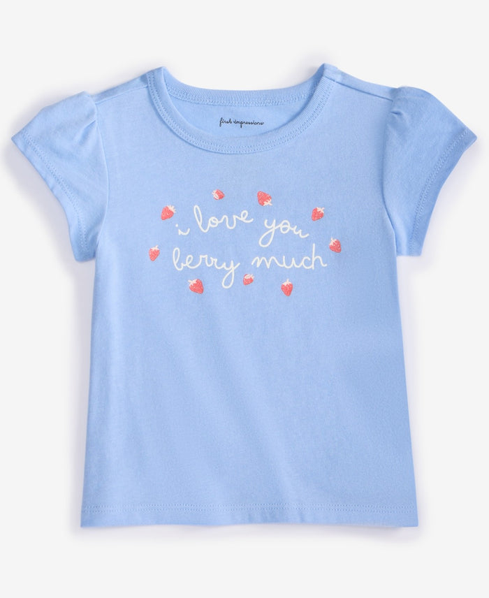 First Impressions Baby Girls I Love You Berry Much Graphic T-Shirt