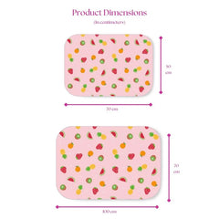 Size chart — Medium 50x70 cm and Large 70x100 cm baby dry sheet