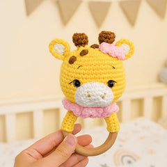 Happy Matty Handmade Giraffe Crochet Rattle for Babies