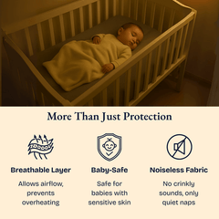 Grey Waterproof Crib Mattress Protector Sheet