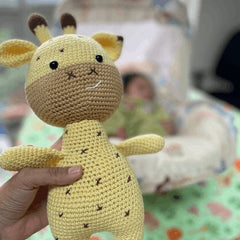 Front View of Happy Matty Handmade Giraffe Toy