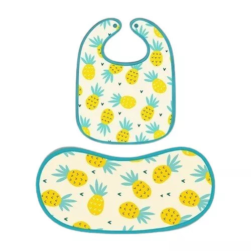 Happy Matty Pineapple Print Bib & Burp Sheet Large