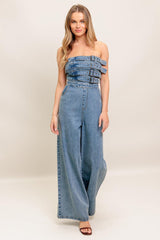 Heal The Land Multi-Belt Denim Wide-Leg Jumpsuit