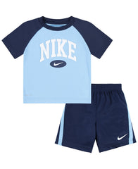 Nike Infant Raglan Tee and Mesh Shorts Set - Midnight Navy