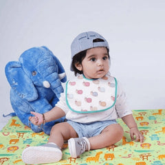 Baby Playing on Happy Matty Jungle Print Crib Sheet
