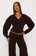 Kassandra Knit Cardigan Chocolate