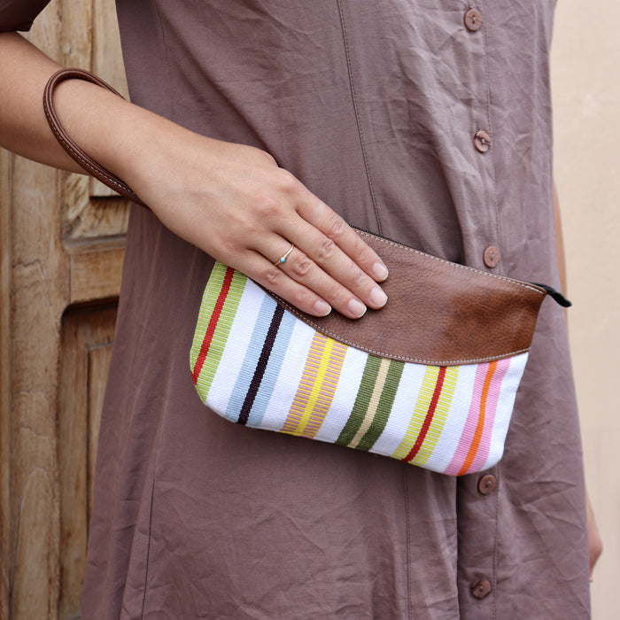 Leather Clutch - Stripes