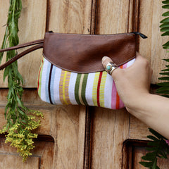 Leather Clutch - Stripes