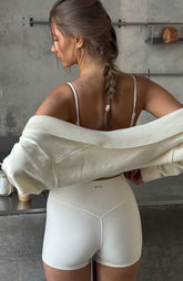 Keep Moving High Waisted Shorts Cream