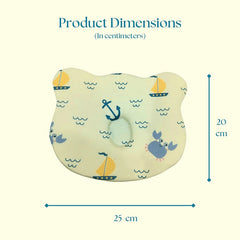Happy Matty Nautical Print Cloud Head Pillow Size Guide – 25 cm Width × 20 cm Height