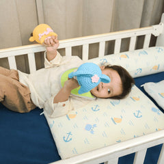 Baby Resting on Happy Matty Nautical Print Full Size Wedge Pillow