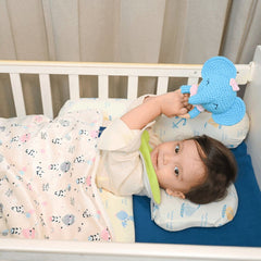 Baby Wrapped in Happy Matty Panda Blanket
