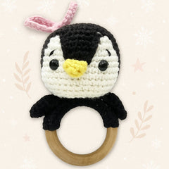Happy Matty Penguin Crochet Rattle