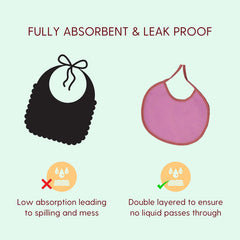 Pink + Rust + Peach - Absorbent Bibs (Pack of 3) | Medium