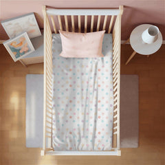 Baby Sleeping on Happy Matty Polka Dot Print Crib Sheet