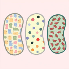 Polka Dot, Watermelon & Cat Print Burp Sheet Large (Pack of 3)
