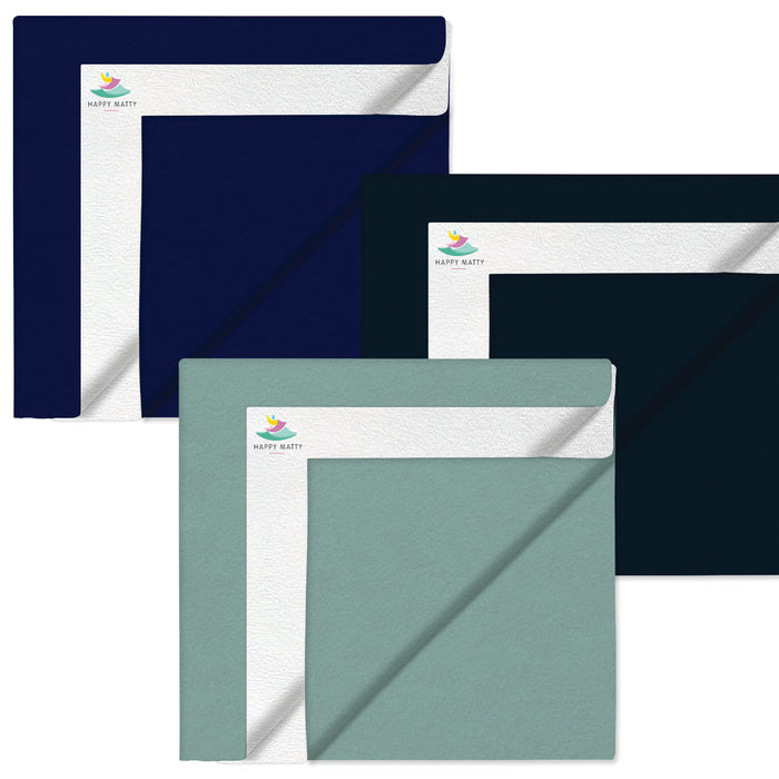 Royal Blue + Firoza + Plum Dry Sheet (Pack of 3)