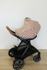 Rust Checkered Ribbed Bamboo Multi-Use Cover