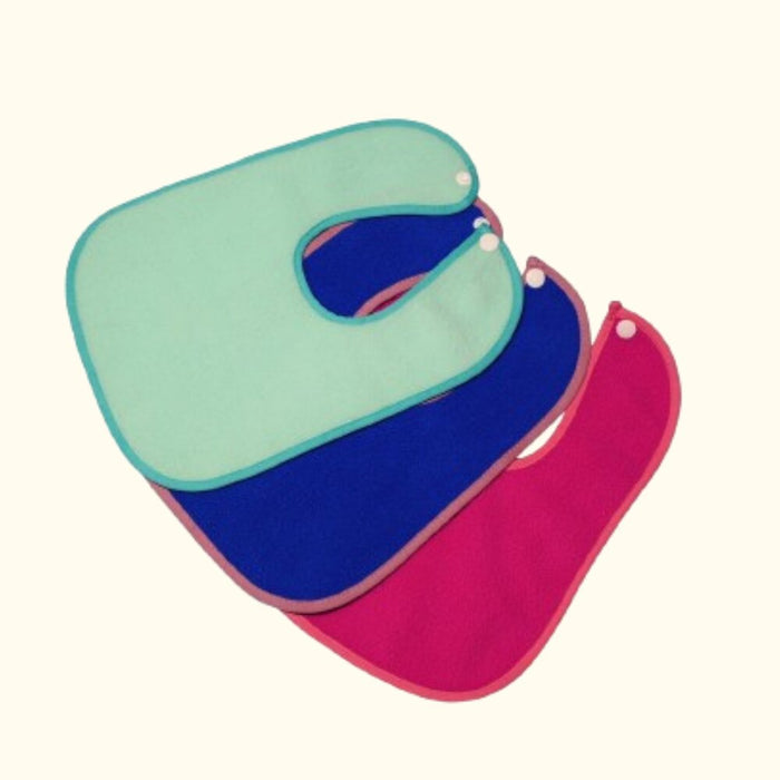 Sea Green + Royal Blue + Rani Pink - Absorbent Bibs Large (Pack of 3)