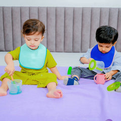 Sea Green + Royal Blue + Rani Pink - Absorbent Bibs Large (Pack of 3)
